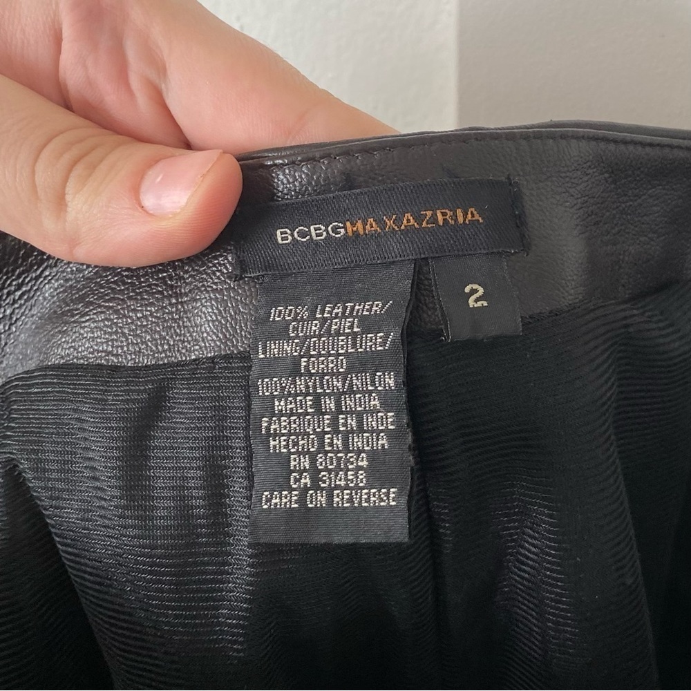 BCBGMaxAzria 100% Leather Brown Pants - Picture 6 of 8